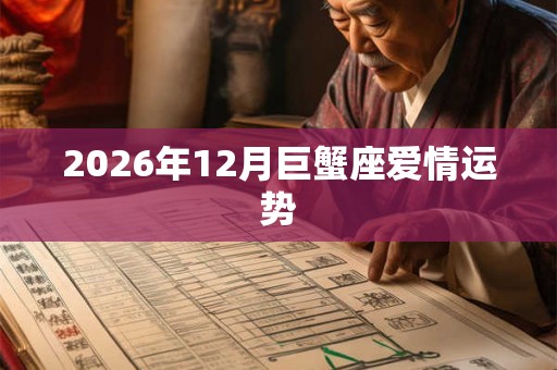 2026年12月巨蟹座爱情运势