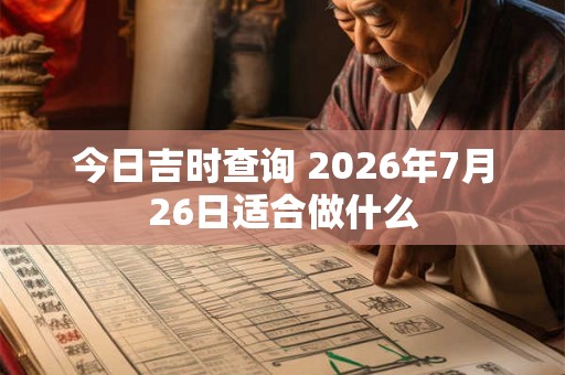 今日吉时查询 2026年7月26日适合做什么 今日吉时查询 2026年7月26日适合做什么