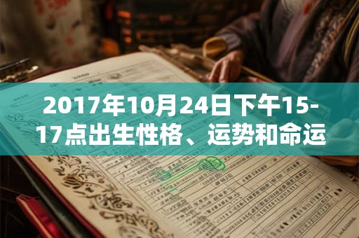 2017年10月24日下午15-17点出生性格、运势和命运