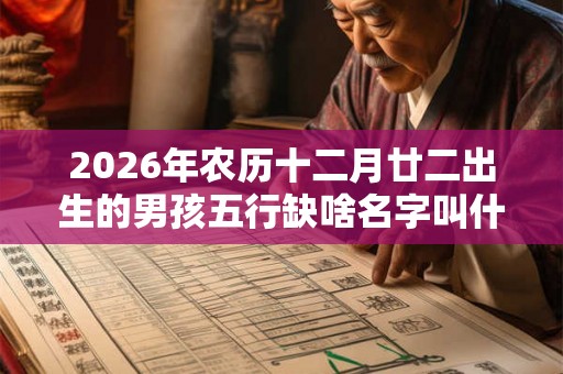 2026年农历十二月廿二出生的男孩五行缺啥名字叫什么吉利？