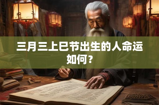 三月三上巳节出生的人命运如何？