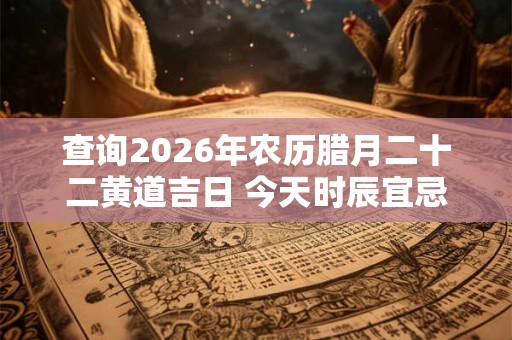 查询2026年农历腊月二十二黄道吉日 今天时辰宜忌凶吉