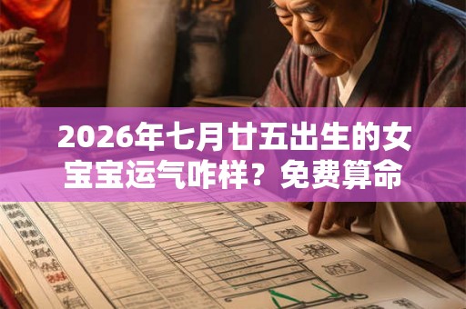 2026年七月廿五出生的女宝宝运气咋样？免费算命