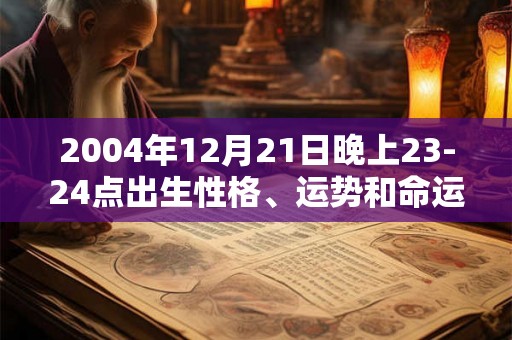 2004年12月21日晚上23-24点出生性格、运势和命运