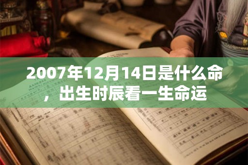2007年12月14日是什么命，出生时辰看一生命运