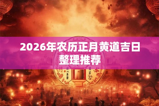 2026年农历正月黄道吉日整理推荐