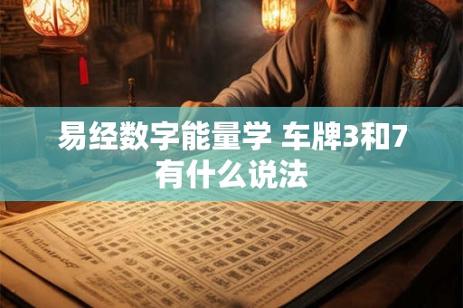 易经数字能量学 车牌3和7有什么说法