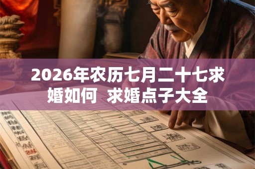 2026年农历七月二十七求婚如何  求婚点子大全