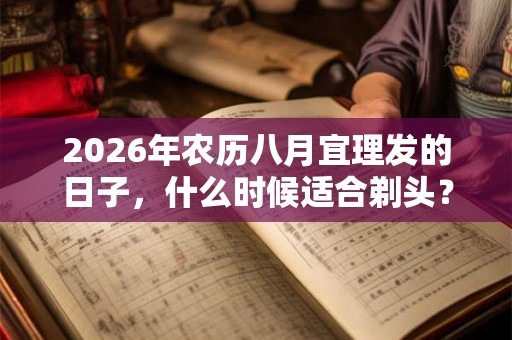 2026年农历八月宜理发的日子，什么时候适合剃头？