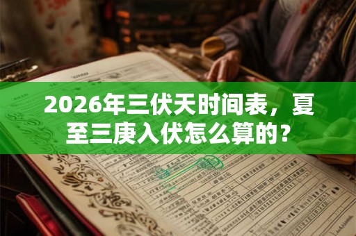 2026年三伏天时间表，夏至三庚入伏怎么算的？