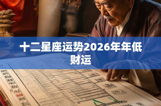 十二星座运势2026年年低财运 十二星座运势2026年年低财运