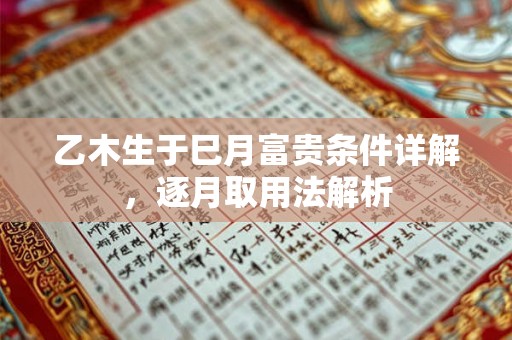 乙木生于巳月富贵条件详解，逐月取用法解析