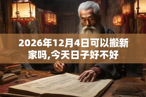 2026年12月4日可以搬新家吗,今天日子好不好 2026年12月4日可以搬新家吗,今天日子好不好