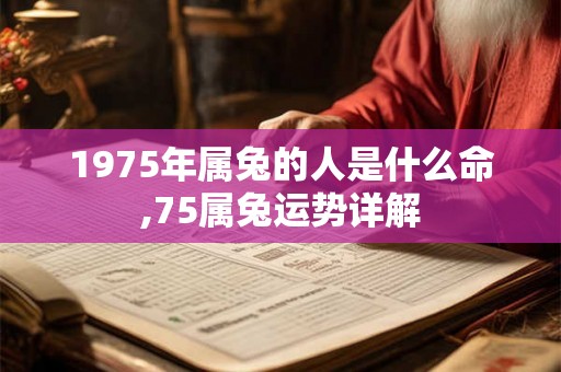 1975年属兔的人是什么命,75属兔运势详解