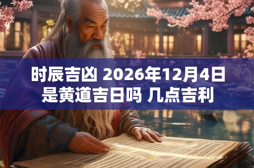 时辰吉凶 2026年12月4日是黄道吉日吗 几点吉利