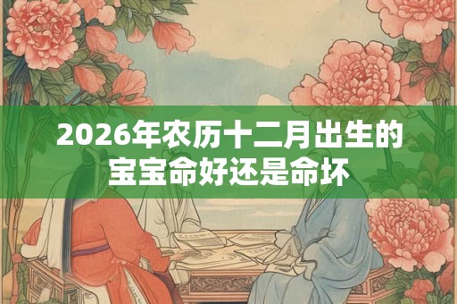 2026年农历十二月出生的宝宝命好还是命坏