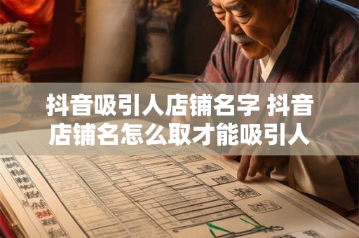 抖音吸引人店铺名字 抖音店铺名怎么取才能吸引人 抖音吸引人店铺名字 抖音店铺名怎么取才能吸引人