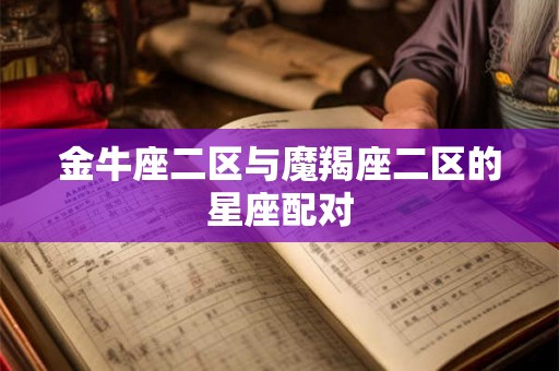 金牛座二区与魔羯座二区的星座配对