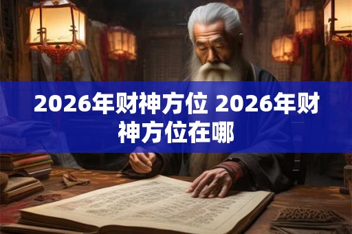 2026年财神方位 2026年财神方位在哪