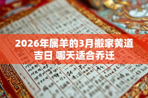 2026年属羊的3月搬家黄道吉日 哪天适合乔迁