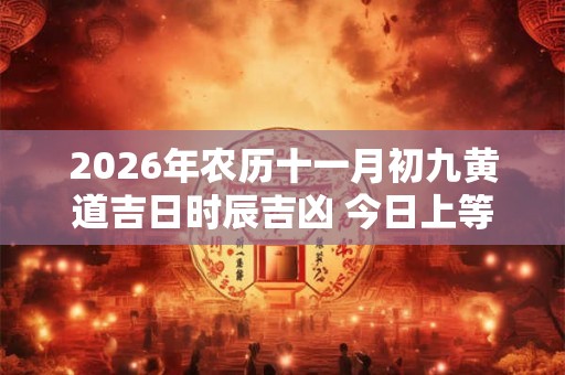 2026年农历十一月初九黄道吉日时辰吉凶 今日上等好时辰查询