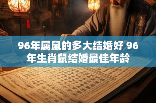 96年属鼠的多大结婚好 96年生肖鼠结婚最佳年龄