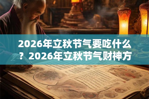 2026年立秋节气要吃什么？2026年立秋节气财神方位查询