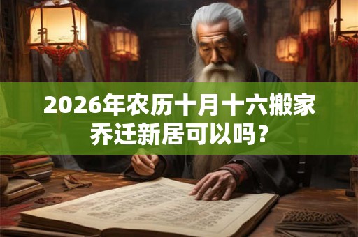 2026年农历十月十六搬家乔迁新居可以吗？