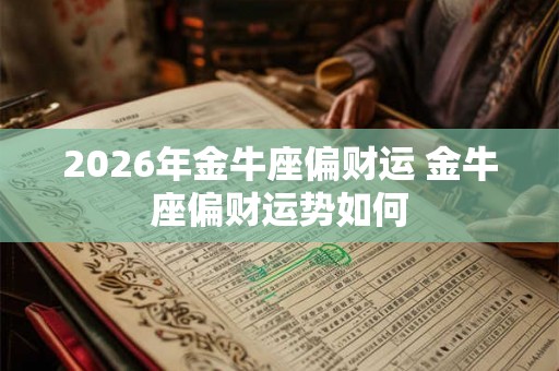 2026年金牛座偏财运 金牛座偏财运势如何