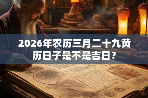 2026年农历三月二十九黄历日子是不是吉日？