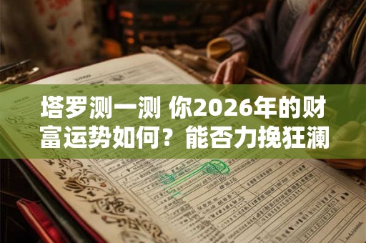 塔罗测一测 你2026年的财富运势如何？能否力挽狂澜？