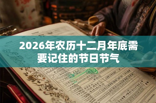 2026年农历十二月年底需要记住的节日节气