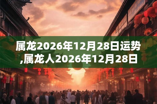 属龙2026年12月28日运势,属龙人2026年12月28日财运,生肖龙2026年12月28日运势