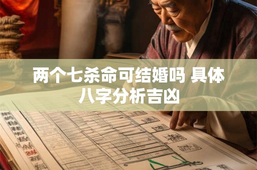 两个七杀命可结婚吗 具体八字分析吉凶