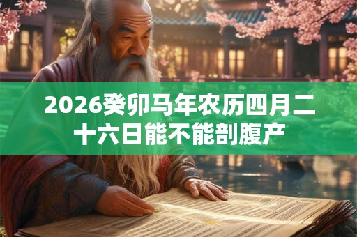 2026癸卯马年农历四月二十六日能不能剖腹产