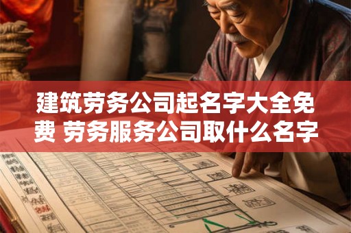 建筑劳务公司起名字大全免费 劳务服务公司取什么名字最好 建筑劳务公司起名字大全免费 劳务服务公司取什么名字最好