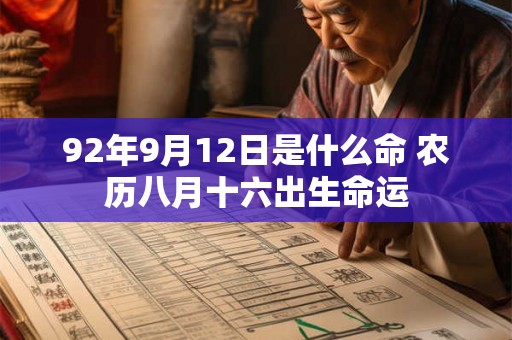 92年9月12日是什么命 农历八月十六出生命运