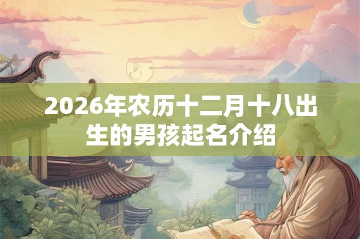 2026年农历十二月十八出生的男孩起名介绍