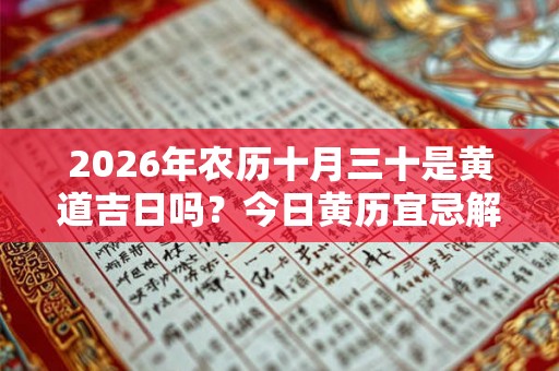 2026年农历十月三十是黄道吉日吗？今日黄历宜忌解析
