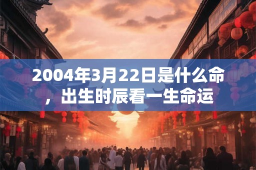 2004年3月22日是什么命，出生时辰看一生命运