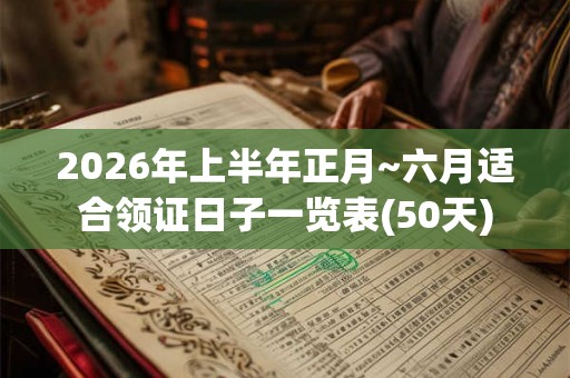 2026年上半年正月~六月适合领证日子一览表(50天)