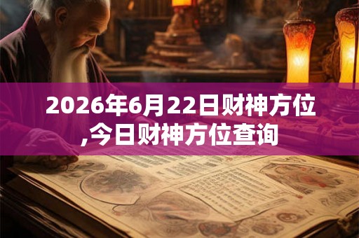 2026年6月22日财神方位,今日财神方位查询