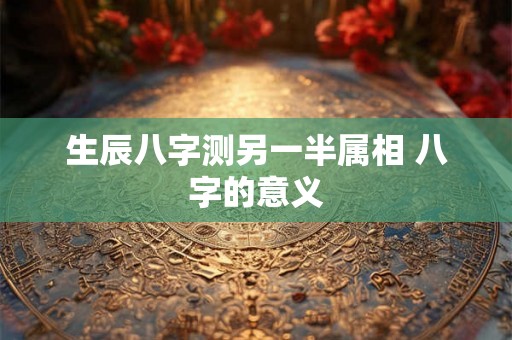 生辰八字测另一半属相 八字的意义