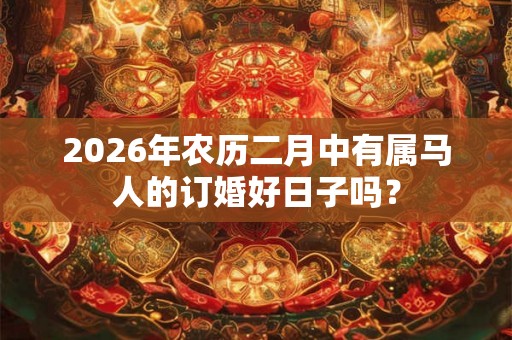 2026年农历二月中有属马人的订婚好日子吗? 2026年农历二月中有属马人的订婚好日子吗?