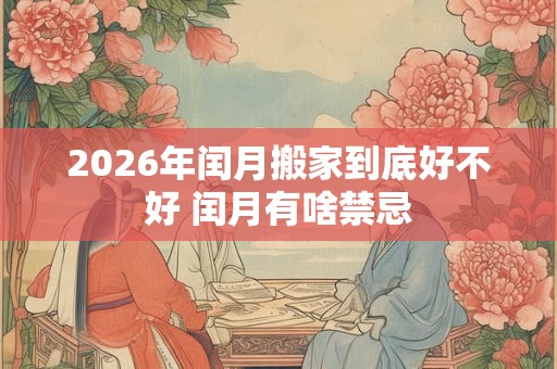 2026年闰月搬家到底好不好 闰月有啥禁忌