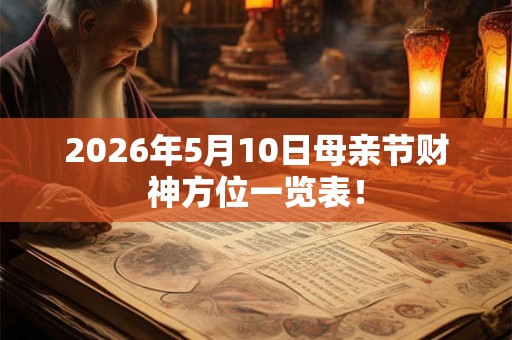 2026年5月10日母亲节财神方位一览表！