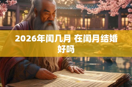 2026年闰几月 在闰月结婚好吗