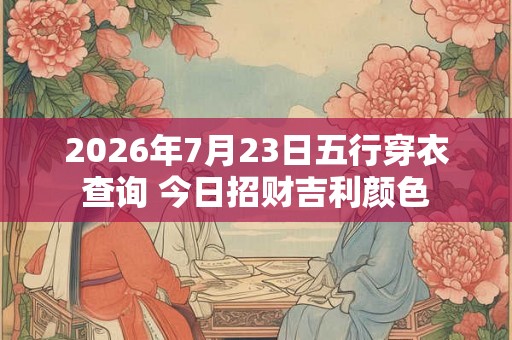 2026年7月23日五行穿衣查询 今日招财吉利颜色