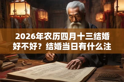2026年农历四月十三结婚好不好？结婚当日有什么注意事项？