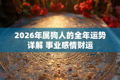 2026年属狗人的全年运势详解 事业感情财运 2026年属狗人的全年运势详解 事业感情财运